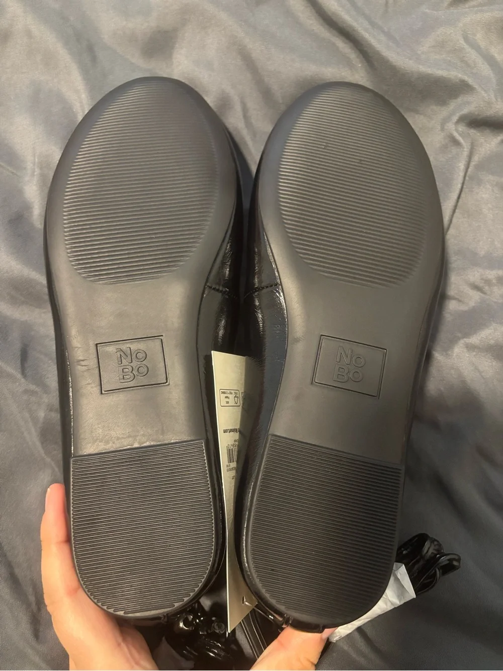 No Boundaries Black Patent Lace-Up Ballet Flats